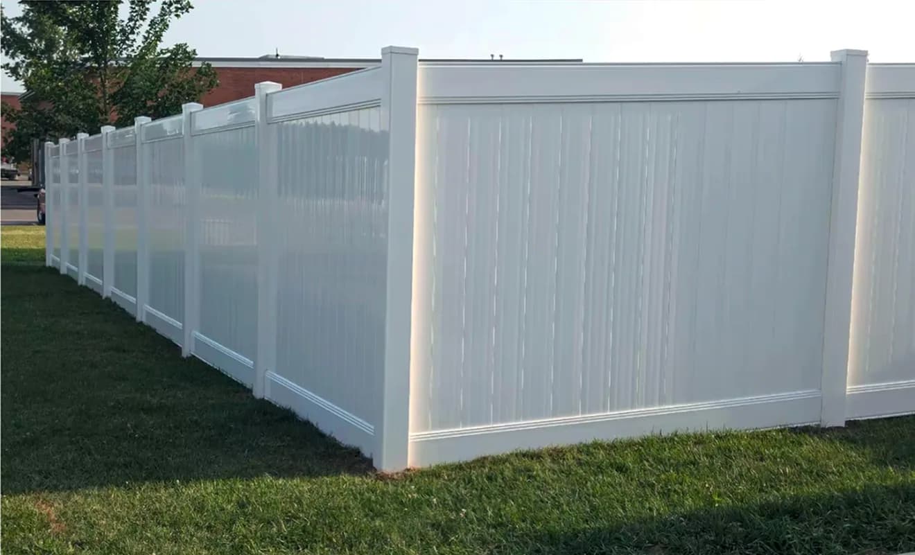 Vinyl Privacy install by A Class Fencing in Calgary